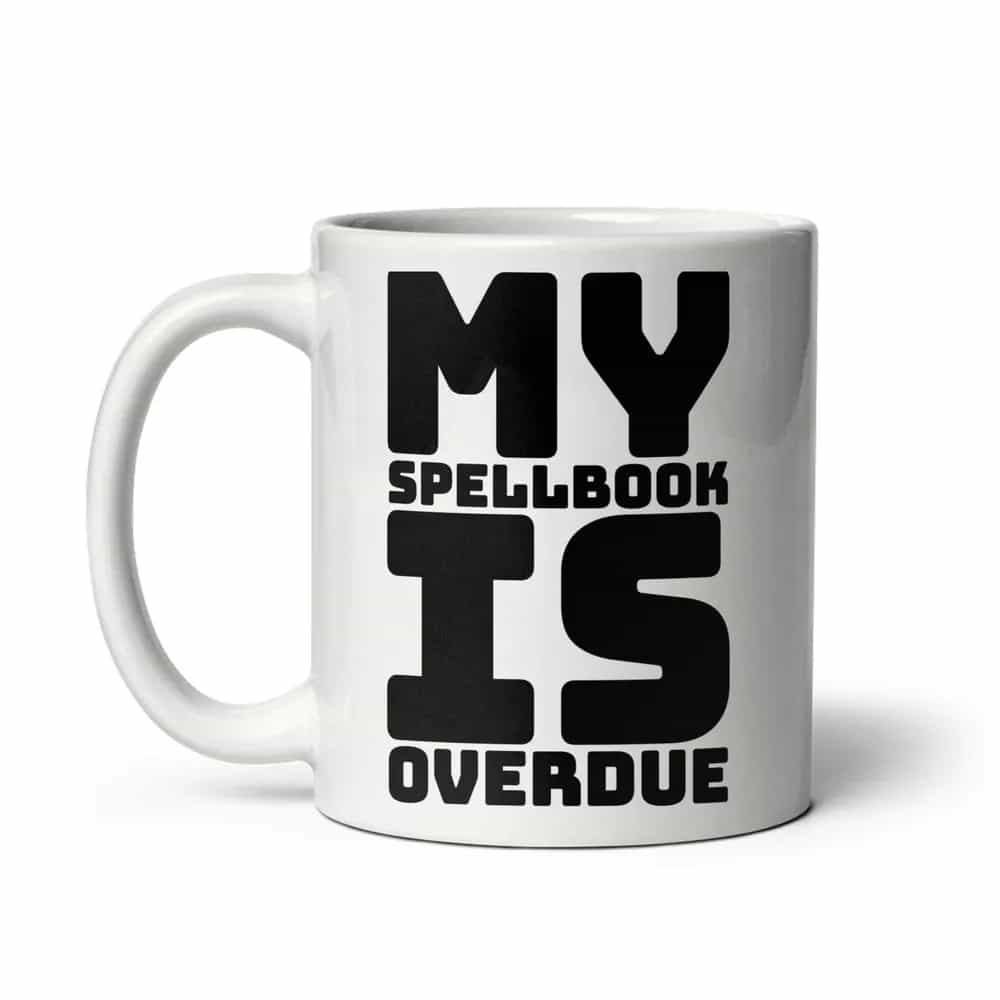 My Spellbook Is Overdue, Mug