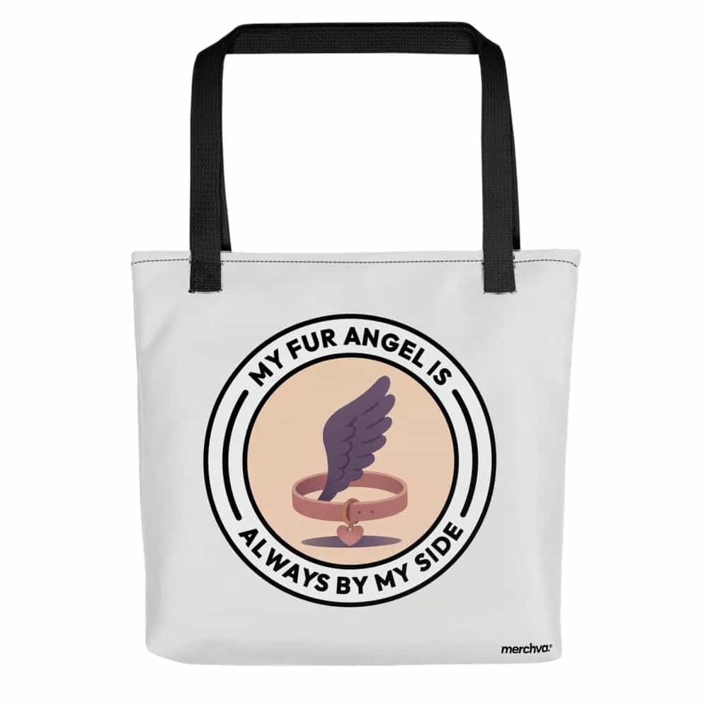 My fur angel is always by my side., Tote Bag