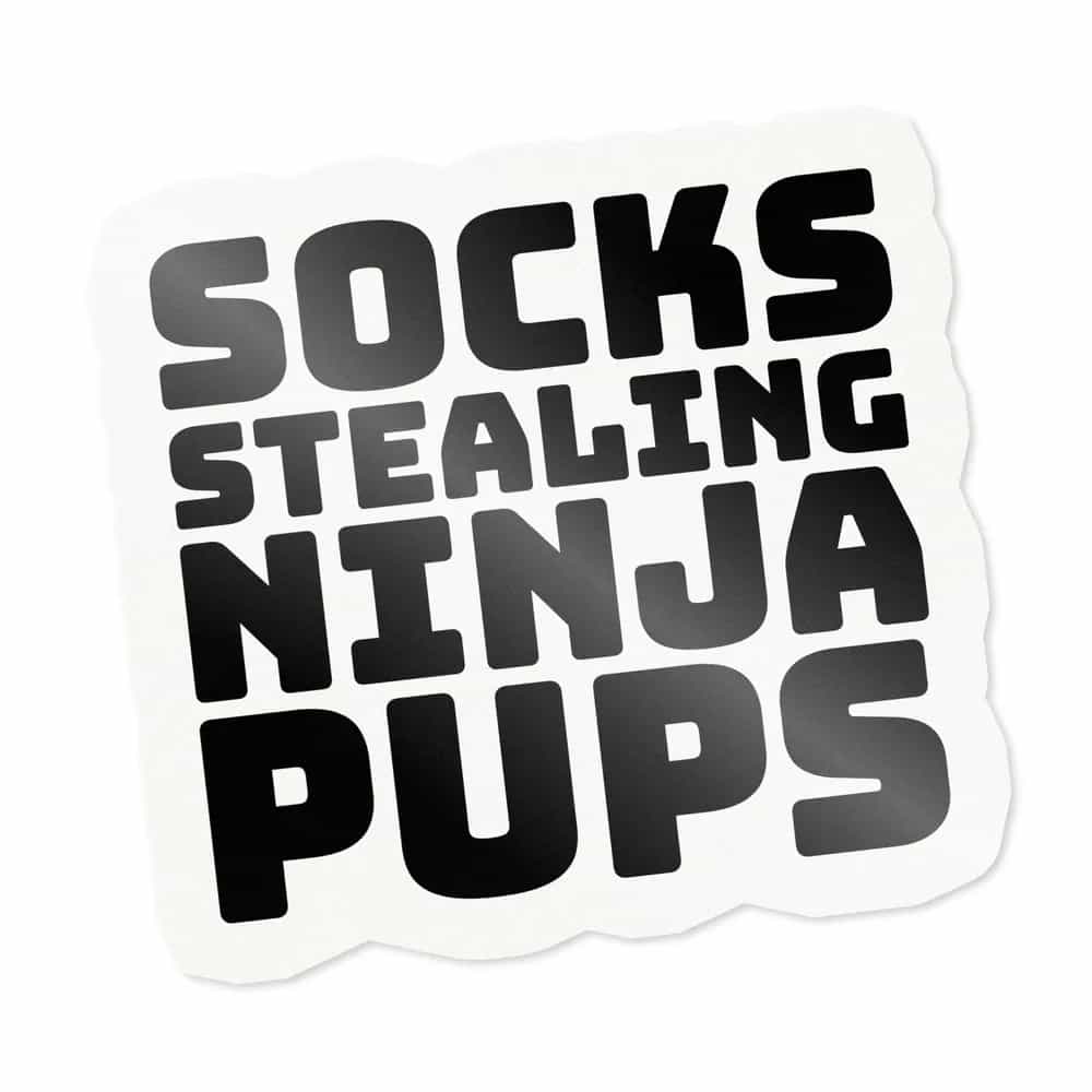 Socks Stealing Ninja Pups, Sticker