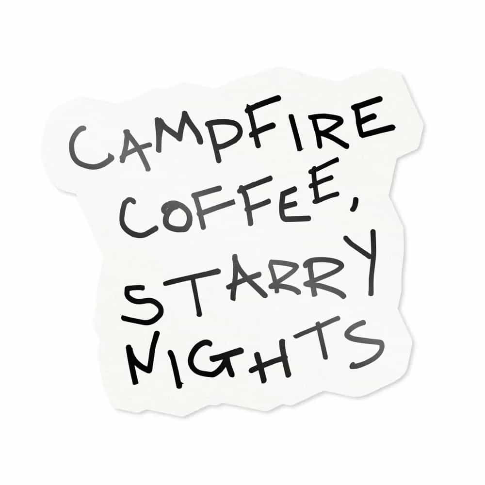Campfire Coffee, Starry Nights, Sticker