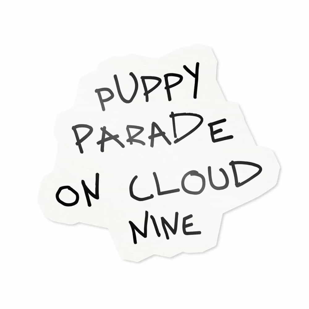 Puppy Parade on Cloud Nine, Sticker