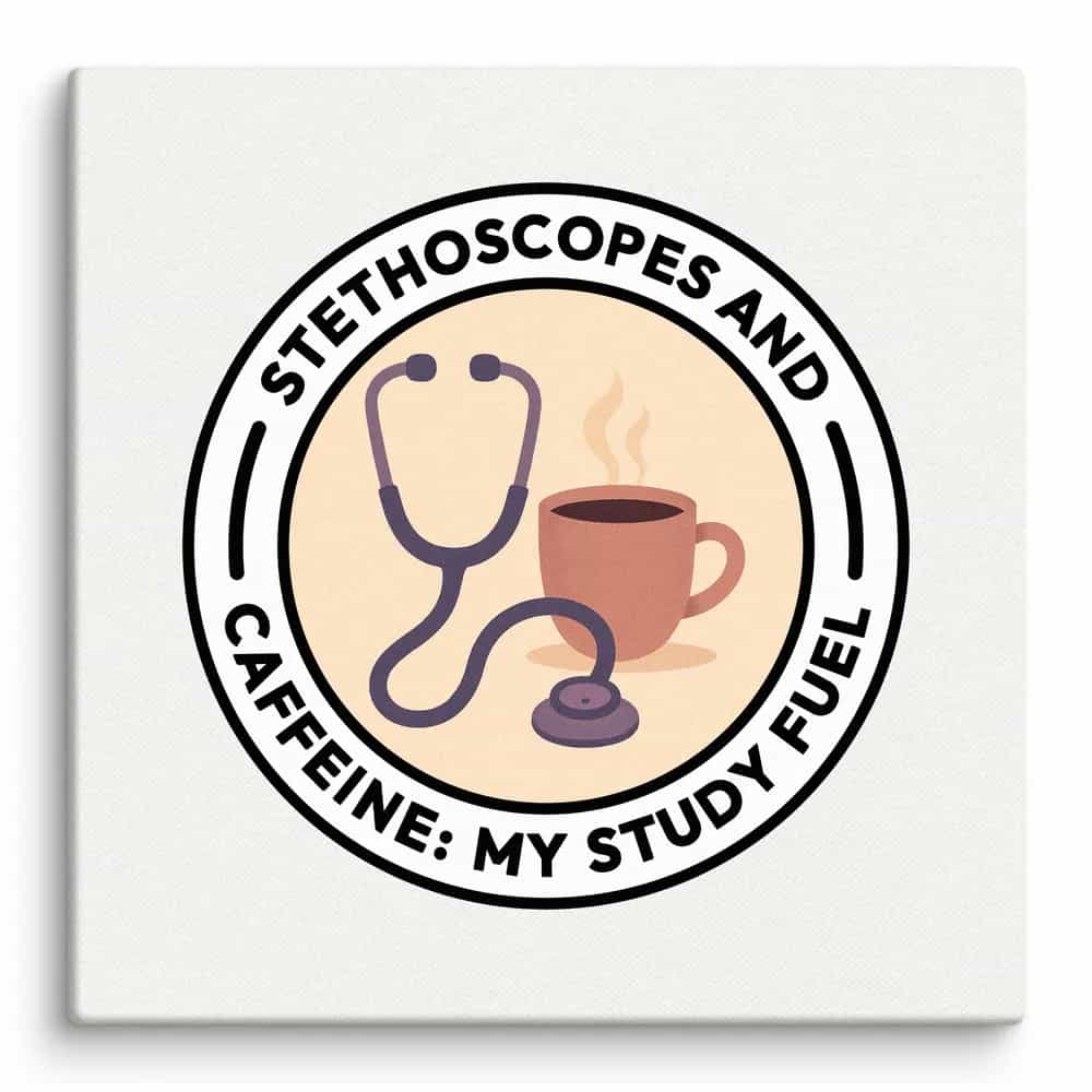 Stethoscopes and Caffeine: My Study Fuel, Wall Art